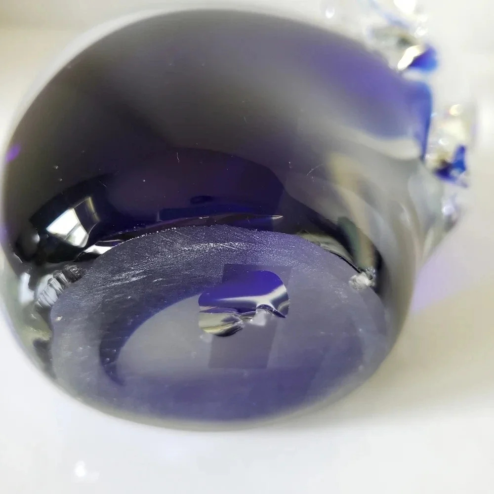 Murano Style Cobalt  Blue Elephant Art Glass Paperweight. - Picture 7 of 9